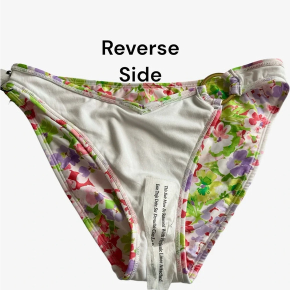 SHADE & SHORE Floral High Leg Cheeky Size 8-10 Bikini Bottom BNWT - Picture 2 of 3